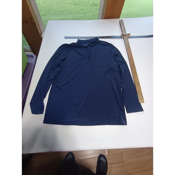 & Other Stories Other - Dark Blue Spandex Long Sleeve Polo - Size Large
